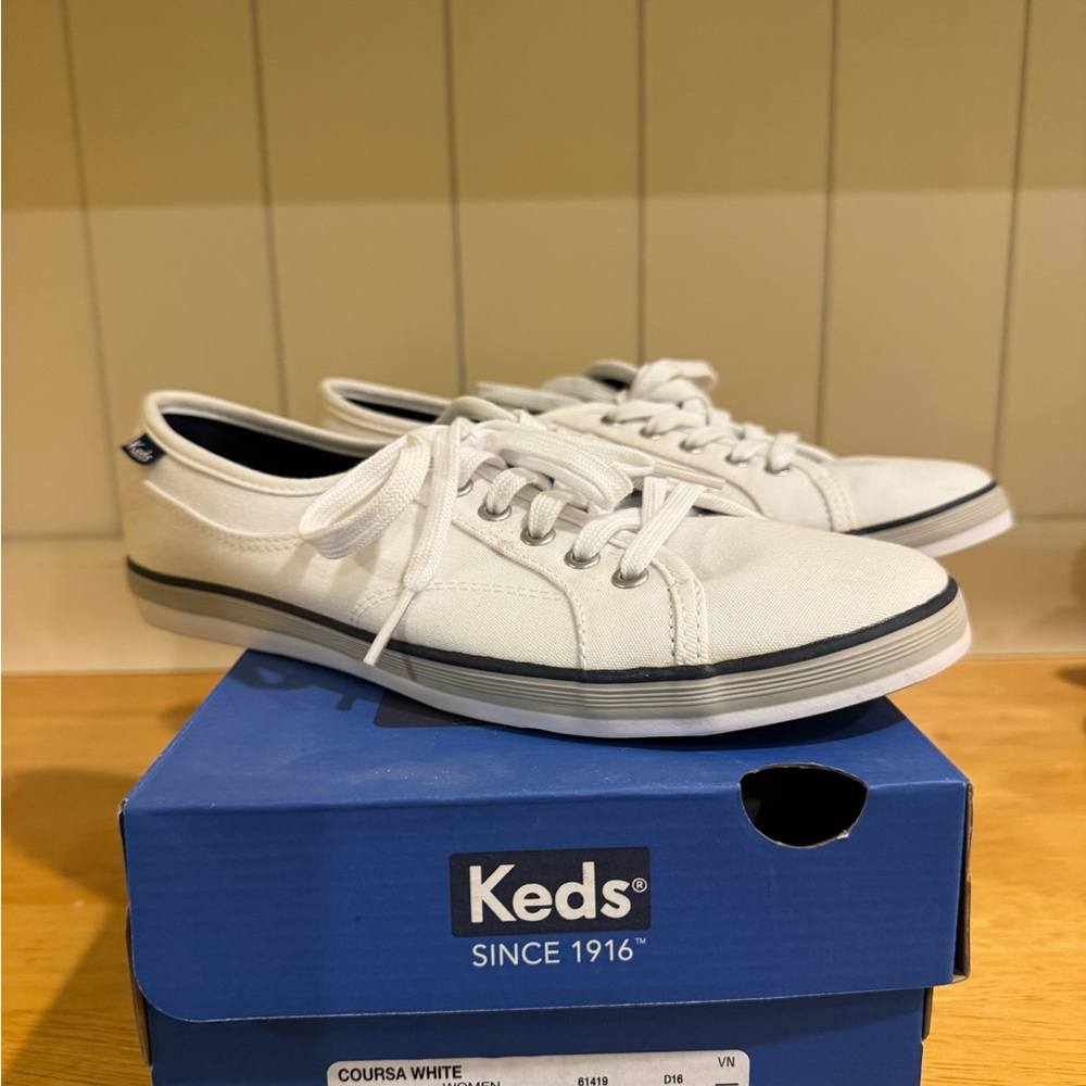 NEW Keds Women's White Canvas Sneakers